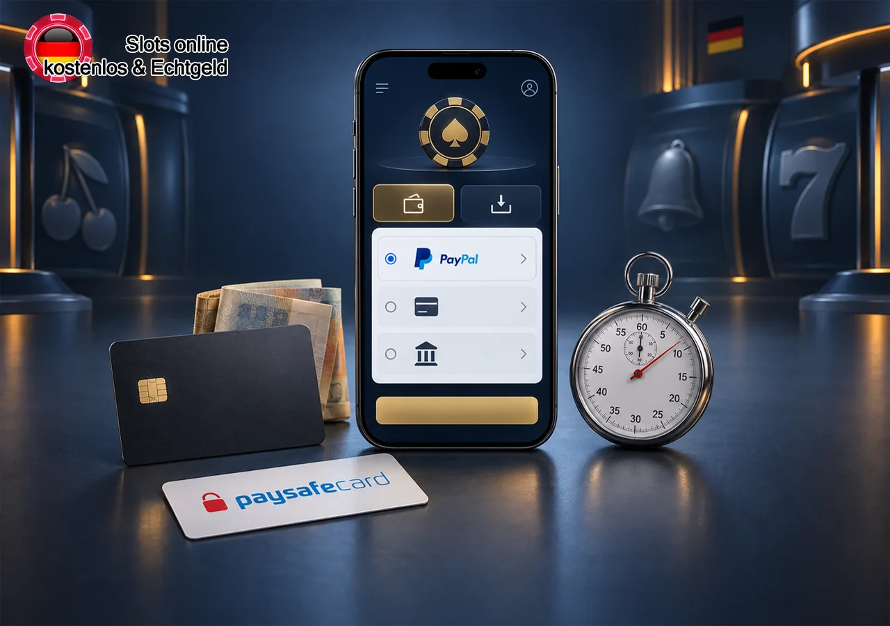 Zahlungswege für Online Spielautomaten nach Verifizierung, Auszahlungsmöglichkeiten und Bearbeitungszeit vergleichen.
